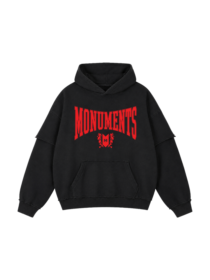 RAW-EDGE RAISED SILICONE OVERSIZED HOODIE