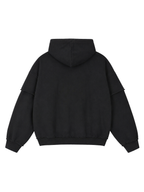 MONUMENTS | RAW-EDGE RAISED SILICONE OVERSIZED HOODIE