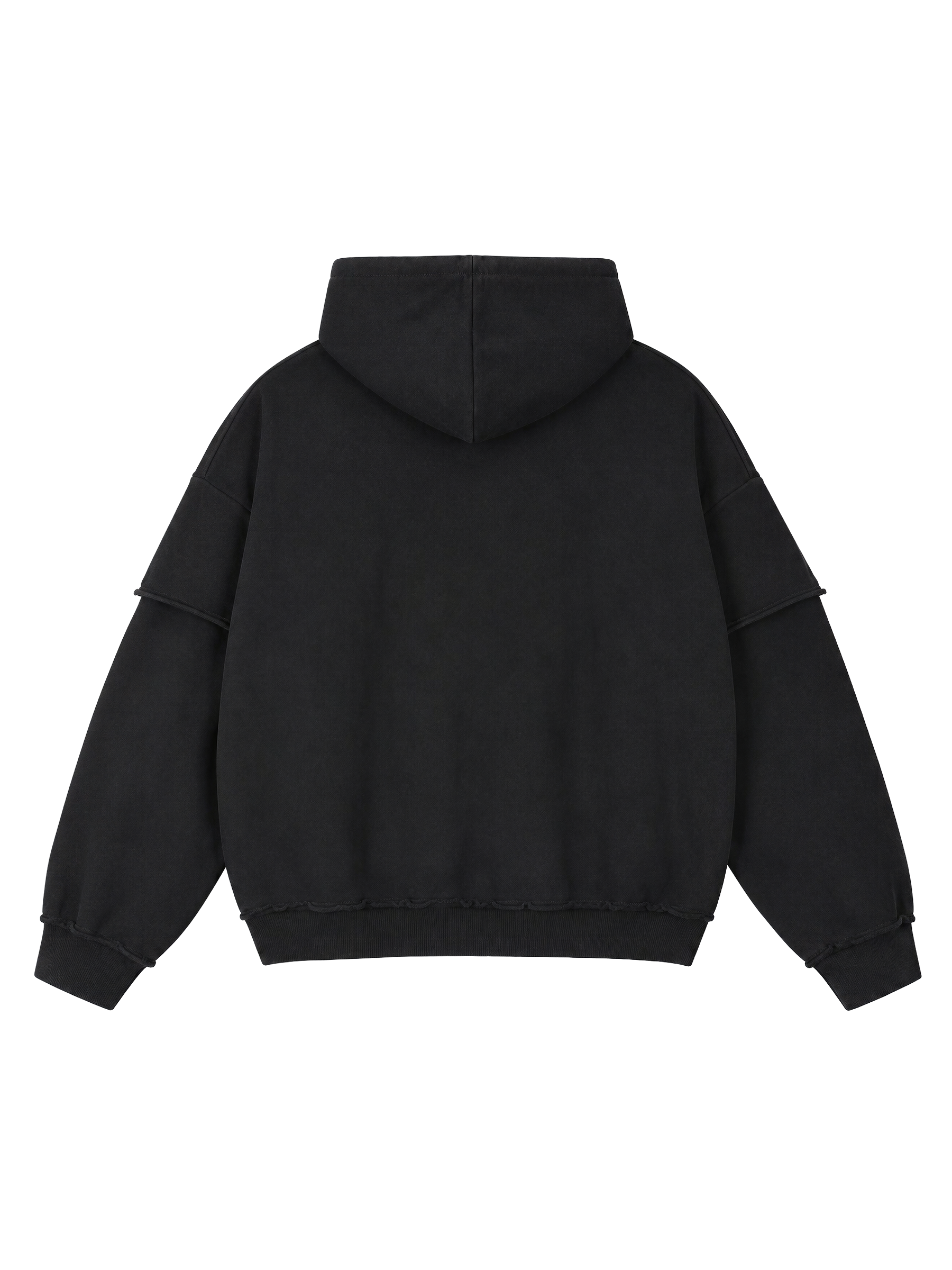 MONUMENTS | RAW-EDGE RAISED SILICONE OVERSIZED HOODIE