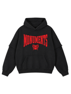 MONUMENTS | RAW-EDGE RAISED SILICONE OVERSIZED HOODIE