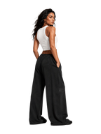 MONUMENTS MM cropped tank top in white cotton-spandex, side view.